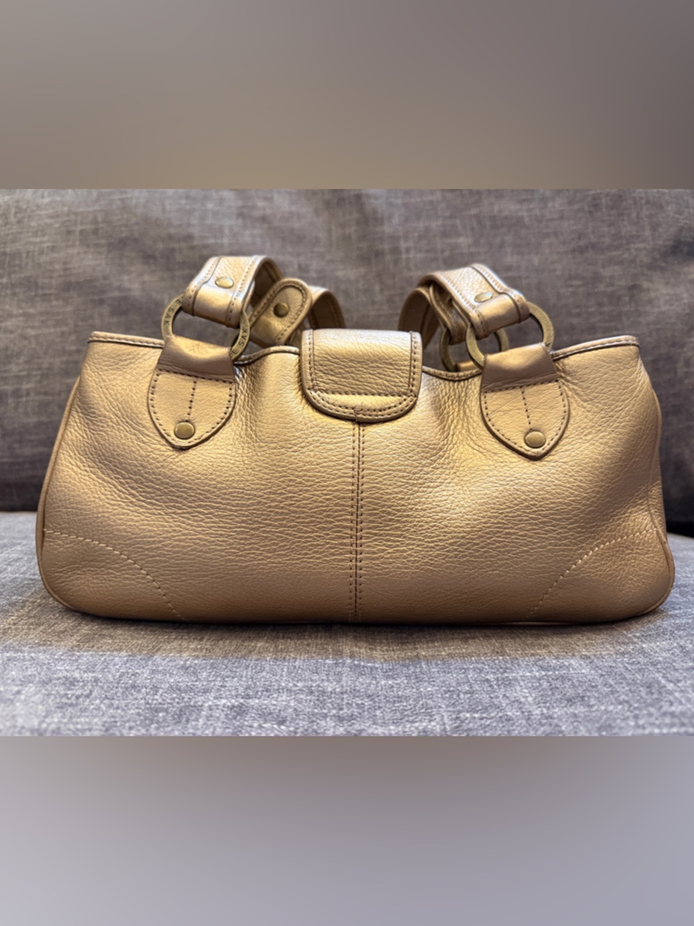 The Sak Metallic Gold Leather Shoulder Bag GUC - Picture 3 of 8